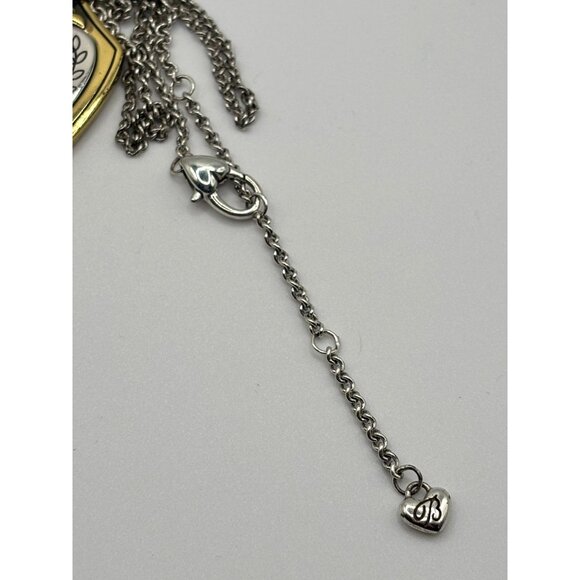 Brighton Medaille Crest Shield Reversible Necklace Gold & Silver Color - Picture 6 of 6